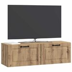vidaXL Meuble TV mural Montage mural Chêne artisanal 98 x 31 x 30 cm