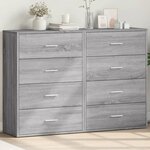 vidaXL Buffets 2 Pièces sonoma gris 60x31x84 cm bois d'ingénierie