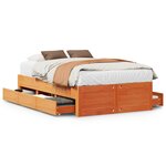 vidaXL Cadre de lit sans matelas avec tiroirs 120x200 cm bois pin