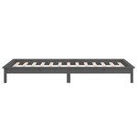 vidaXL Cadre de lit à LED sans matelas gris 100x200 cm bois massif