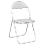 vidaXL Chaise pliante 8 Pièces Blanc 48 x 43 5 x 81 cm Simili cuir