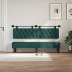 vidaXL Tête de lit suspendue Vert foncé Tissu