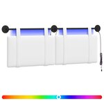 vidaXL Tête de lit suspendue Blanc Tissu