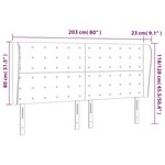 vidaXL Tête de lit avec oreilles Crème 203x23x118/128 cm Similicuir