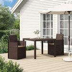 vidaXL Chaises de jardin salle à manger 2 Pièces Marron et taupe PP