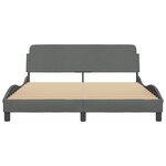 vidaXL Cadre de lit Dover gris foncé 152x203 cm tissu