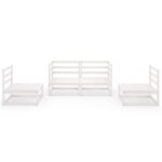 vidaXL Salon de jardin 4 Pièces Blanc Bois de pin massif