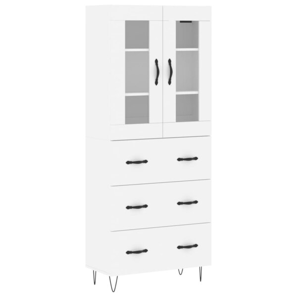 vidaXL Buffet haut Blanc 69 5x34x180 cm Bois d'ingénierie