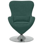 vidaXL Fauteuil œuf Vert foncé 63 x 73 x 90 cm Velours