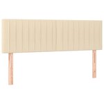 vidaXL Sommier à lattes de lit avec matelas Crème 140x200 cm Tissu