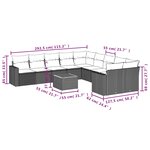 vidaXL Salon de jardin 11 Pièces avec coussins beige résine tressée