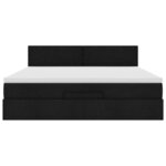 VidaXL Cadre de lit ottoman avec matelas noir 160x200 cm tissu