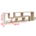 vidaXL Meuble TV double en forme de L Chêne