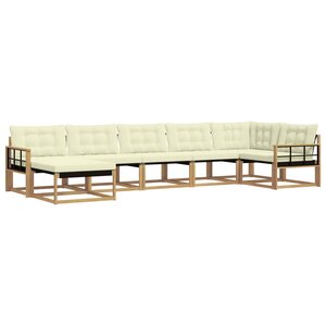 vidaXL Ensemble de canapés d'extérieur 7 pc Blanc et crème
