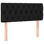 vidaXL Sommier à lattes de lit avec matelas et LED Noir 90x200cm Tissu