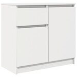 vidaXL Buffet avec tiroir blanc 71x35x65 cm bois d'ingénierie