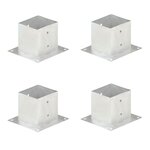 vidaXL Ancres de poteau 4 Pièces Métal galvanisé 141 mm