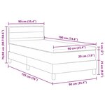 vidaXL lit Box Spring avec matelas Noir 90x190 cm Tissu
