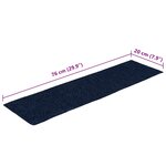 vidaXL Tapis d'escalier autocollants Rectangulaire 15 Pièces 76x20cm Bleu