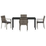 vidaXL Ensemble de salle à manger pour jardin 5 Pièces Gris Poly rotin