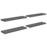 vidaXL Étagère murale flottante 4 Pièces Gris brillant 90x23 5x3 8 cm MDF