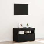 vidaXL Cabinet de chevet avec lumières LED Chêne noir 60x35x40 cm Bois technique
