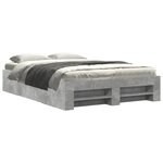 vidaXL Cadre de lit sans matelas gris béton 120x190 cm bois ingénierie