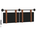 vidaXL Tête de lit suspendue Avec lumière LED Blanc PU antique