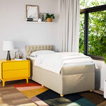 vidaXL Sommier à lattes de lit et matelas Crème 90x190 cm Tissu