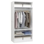 vidaXL Garde-robe Blanc brillant 100x50x200 cm Bois d'ingénierie