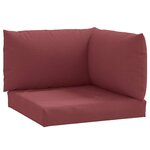 vidaXL Coussins de palette lot de 3 rouge bordeaux mélangé tissu