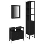 vidaXL Ensemble de mobilier de salle de bain 3 Pièces Chêne noir