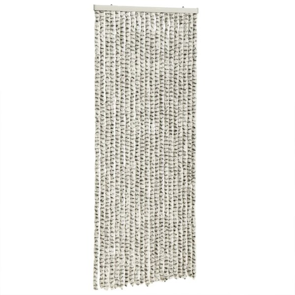 vidaXL Rideau anti-mouches gris clair et gris foncé 100x200cm chenille