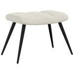 vidaXL Chaise de relaxation avec tabouret Blanc crème Velours