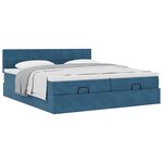 VidaXL Cadre de lit ottoman avec matelas bleu foncé 180x200 cm velours
