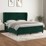 vidaXL Sommier à lattes de lit et matelas Vert foncé 180x200cm Velours
