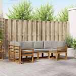 vidaXL Ensemble de canapés d'extérieur 6 pc Gris Naturel et Clair