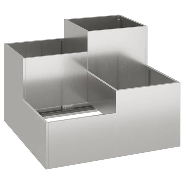 vidaXL Cache-pot de jardin Argent 100 x 100 x 60 cm Acier inoxydable
