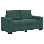 Canapé Loveseat vidaXL Vert Foncé 120 cm en Velours