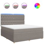 vidaXL Sommier à lattes de lit avec matelas Taupe 180x200 cm Tissu
