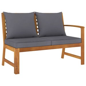 vidaXL Banc de jardin 114 5 cm avec coussin gris foncé Bois d'acacia
