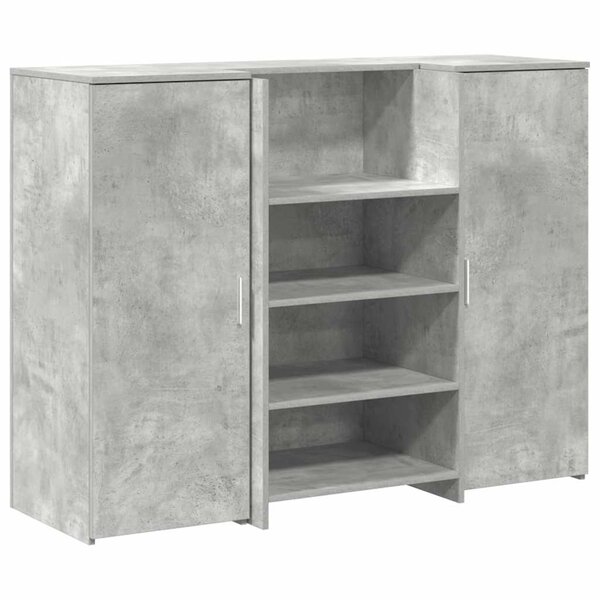 vidaXL Bureau de réception gris béton 135x50x103 5cm bois d'ingénierie