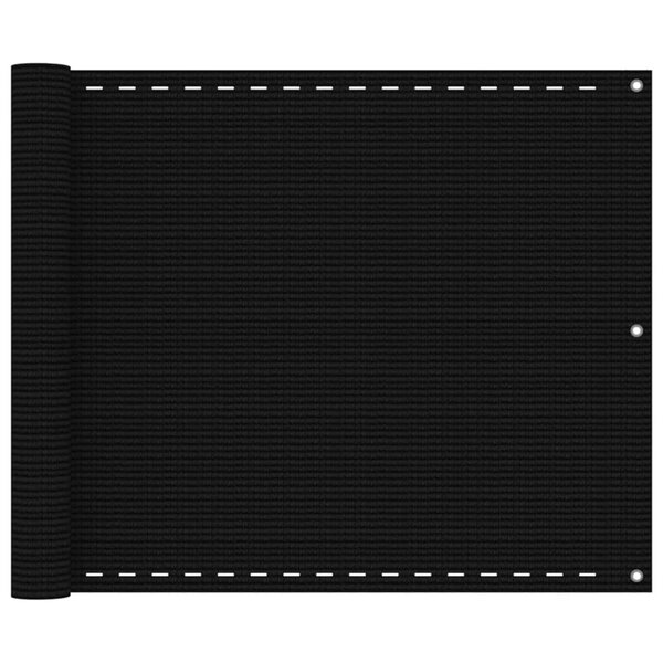 vidaXL Écran de balcon Noir 75x300 cm PEHD