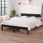 vidaXL Cadre de lit Noir Bois de pin massif 160x200 cm