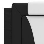 vidaXL Coussin de tête de lit noir et blanc 160 cm similicuir