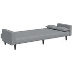 vidaXL Canapé-lit à 2 places avec repose-pied gris clair tissu
