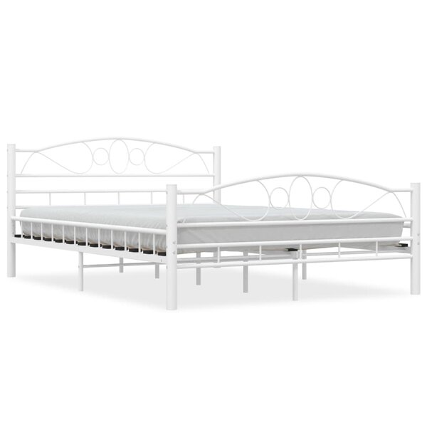 vidaXL Cadre de lit sans matelas blanc métal 140x200 cm