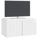 vidaXL Meuble TV mural 59 5 x 31 x 30 cm Blanc brillant