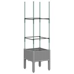 vidaXL Jardinière avec treillis gris clair 40x40x142 5 cm PP