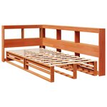 vidaXL Lit bibliothèque sans matelas cire marron 90x190 cm pin massif